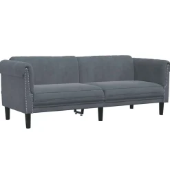 vidaXL 3-personers sofa velour mørkegrå