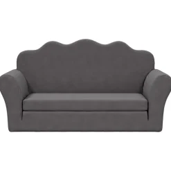 vidaXL 2-personers sofaseng til børn blødt plys antracitgrå