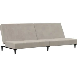 vidaXL 2-personers sovesofa fløjl lysegrå