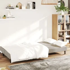 vidaXL 2-personers sovesofa fløjl lysegrå