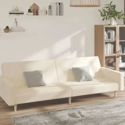 vidaXL 2-personers sovesofa stof cremefarvet