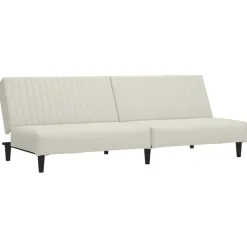 vidaXL 2-personers sovesofa fløjl cremefarvet