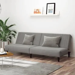 vidaXL 2-personers sovesofa fløjl lysegrå
