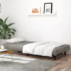 vidaXL 2-personers sovesofa fløjl lysegrå