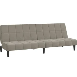 vidaXL 2-personers sovesofa fløjl lysegrå