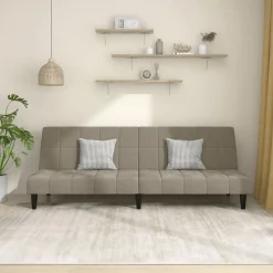 vidaXL 2-personers sovesofa fløjl lysegrå