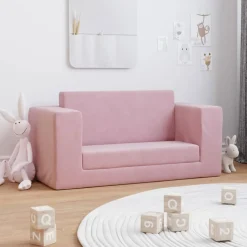 vidaXL 2-personers sovesofa til børn blødt plys lyserød