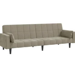 vidaXL 2-personers sovesofa med 2 puder velour lysegrå