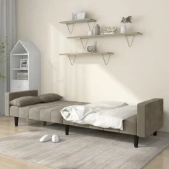 vidaXL 2-personers sovesofa med 2 puder velour lysegrå