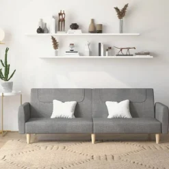 vidaXL 2-personers sovesofa stof lysegrå