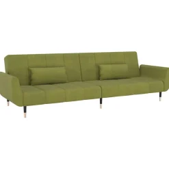 vidaXL 2-personers sovesofa med 2 puder fløjl lysegrøn