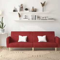 vidaXL 2-personers sovesofa stof vinrød