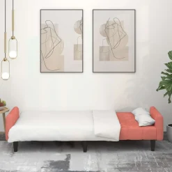 vidaXL 2-personers sovesofa fløjl lyserød