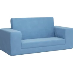 vidaXL 2-personers sovesofa til børn blødt plys blå