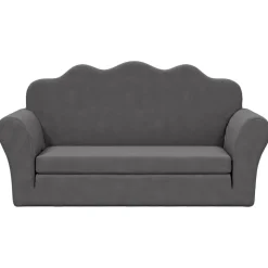 vidaXL 2-personers sovesofa til børn blødt plys antracitgrå