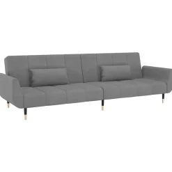 vidaXL 2-personers sovesofa med 2 puder fløjl lysegrå