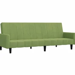 vidaXL 2-personers sovesofa fløjl lysegrøn