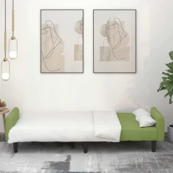 vidaXL 2-personers sovesofa fløjl lysegrøn