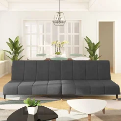 vidaXL 2-personers sovesofa fløjl mørkegrå
