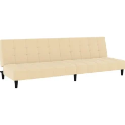 vidaXL 2-personers sovesofa fløjl cremefarvet