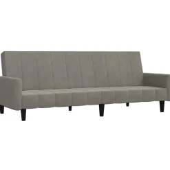 vidaXL 2-personers sovesofa fløjl lysegrå