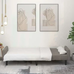 vidaXL 2-personers sovesofa fløjl lysegrå