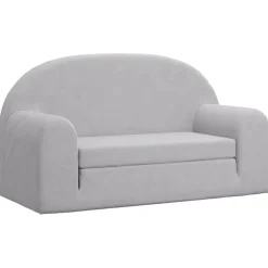 vidaXL 2-personers sovesofa til børn blødt plys lysegrå