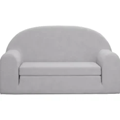 vidaXL 2-personers sovesofa til børn blødt plys lysegrå