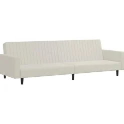 vidaXL 2-personers sovesofa fløjl cremefarvet