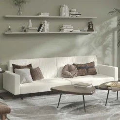 vidaXL 2-personers sovesofa fløjl cremefarvet