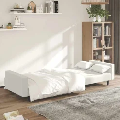 vidaXL 2-personers sovesofa fløjl cremefarvet