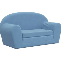 vidaXL 2-personers sovesofa til børn blødt plys blå