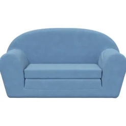 vidaXL 2-personers sovesofa til børn blødt plys blå