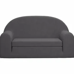 vidaXL 2-personers sovesofa til børn blødt plys antracitgrå