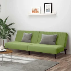 vidaXL 2-personers sovesofa fløjl lysegrøn