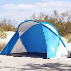 vidaXL 2-personers strandtelt vandtæt pop-up azurblå