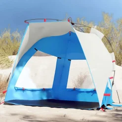 vidaXL 2-personers strandtelt vandtæt quick-release azurblå