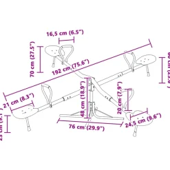 vidaXL 4-personers vippe 360 grader drejefunktion stål