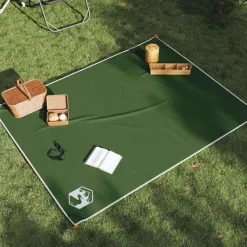 vidaXL picnictæppe med pløkker 205x155 cm grøn