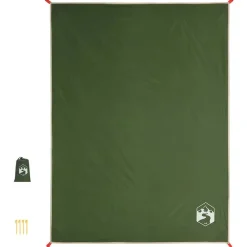 vidaXL picnictæppe med pløkker 205x155 cm grøn