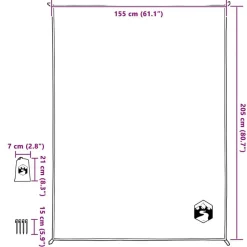 vidaXL picnictæppe med pløkker 205x155 cm grøn