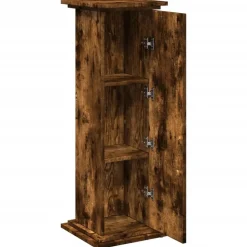 vidaXL piedestal med opbevaring 31x30x90 cm konstrueret træ røget eg