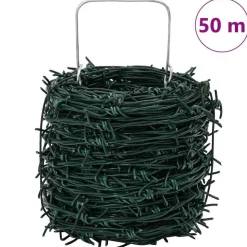 vidaXL Pigltråd Grøn 50 m HDT Galvaniseret Stål