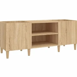 vidaXL pladeskab Sonoma eg 121x38x48 cm konstrueret træ