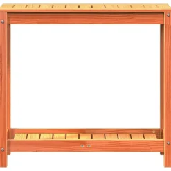 vidaXL plantebord med hylde 82,5x35x75 cm massivt fyrretræ gyldenbrun
