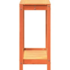 vidaXL plantebord med hylde 82,5x35x75 cm massivt fyrretræ gyldenbrun