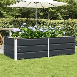 vidaXL Plantekasse Antracit 160 x 80 x 45 cm Stål
