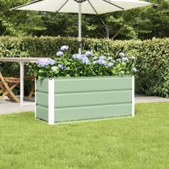 vidaXL Plantekasse Grøn 100 x 40 x 45 cm Stål