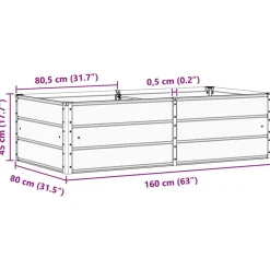 vidaXL Plantekasse Grøn 160 x 80 x 45 cm Stål
