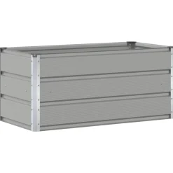 vidaXL Plantekasse Lysegrå 100 x 50 x 45 cm Galvaniseret stål